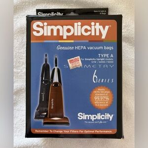 Simplicity Genuine HEPA Media Vacuum Bags Type A 5 Pack
